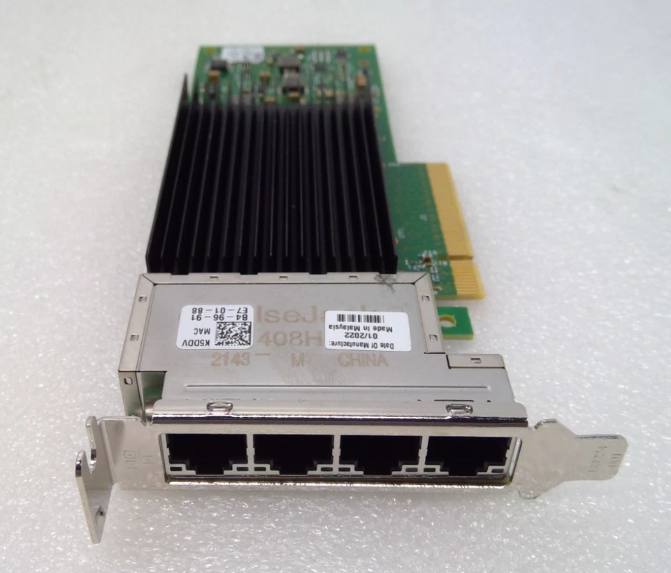 Dell Intel X710-T4L 10GbE Quad-Port RJ45 PCI-e Ethernet Adapter K5DDV - Image 2 of 4