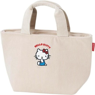 Corduroy Insulated Lunch Bag Pouch, Sanrio Hello Kitty Lunch Food, Red, KKLB2-A