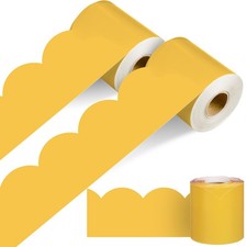 Fuutreo 2 Rolls 130 ft Goldenrod Yellow Scalloped Bulletin Board Borders