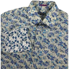 Paul Smith London Shirt Mens 17-43 Floral French Cuff Long Sleeve Button Up