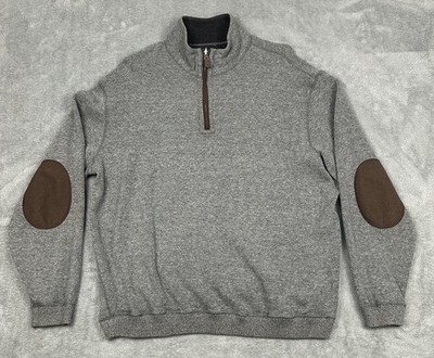 Arkansas Razorbacks Sweater Mens XL Black Gray 1/4 Zip Reversible Elbow Patches