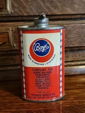 BOYE High Grade Non-Gumming Mineral Oil Tin 3 oz Phonographs Sewing Machine +++