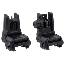 NEW Gen III Flip Up Sights Front & Rear Black Polymer 20mm Picatinny Mount