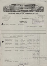 Invoice - Biberach - Gustav Gerster Ribbon Weaving and Lace Making - March 4, 1949