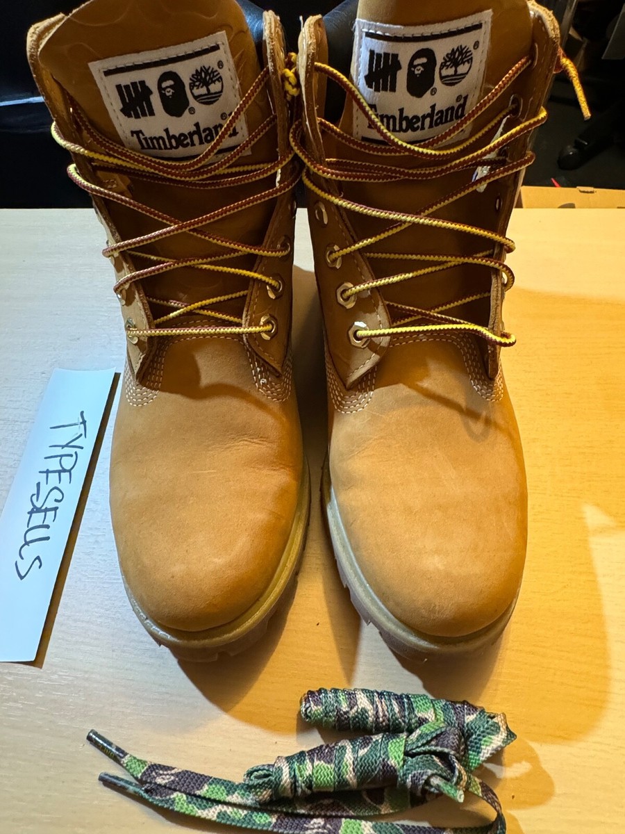 3004.A BATHING APE BAPE×Timberland シューズ Bathing Ape BAPE Timberland Undefeated Premium 6” Wheat Boot