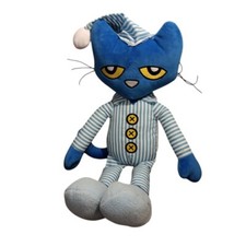 Pete The Cat Deluxe Bedtime Pete Plush Blue White Striped PJ's Phat Mojo 2019