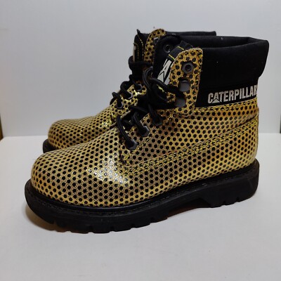 Caterpillar CAT Metallic Gold Colorado Women's Work Safety Boots  Size 7 Lace Up