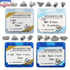 80pcs Tubos bucales de ortodoncia dental 1er 2nd molar Tubo MBT Roth 022 Bondabe