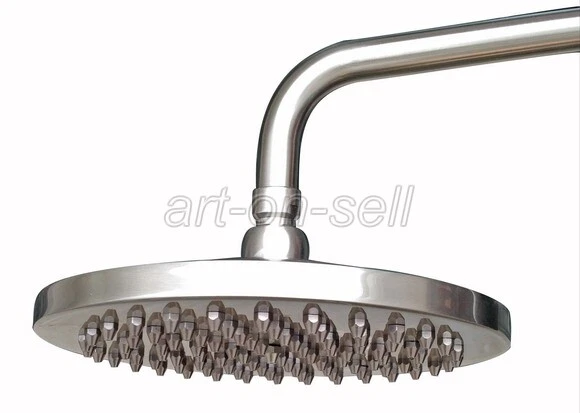 Brushed Nickel 8 inch Round Bathroom Rainfall Shower Head ash014