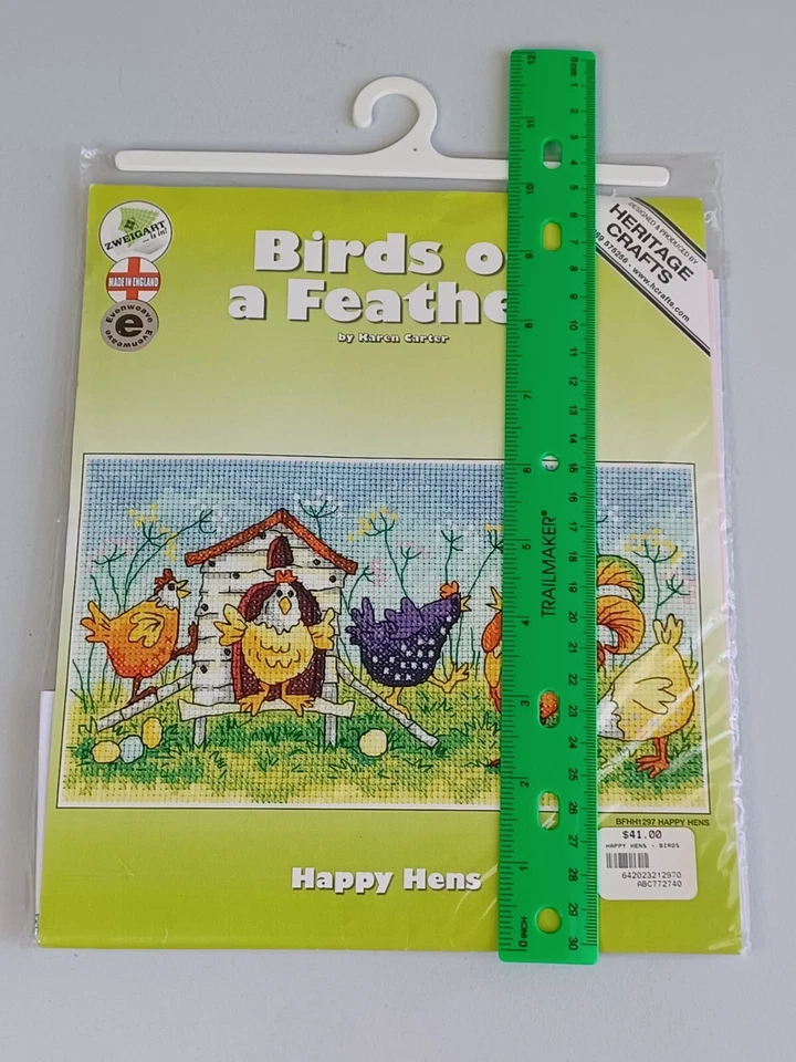 Heritage Crafts счастливые куры счетным крестом набор BFHH1297 ~ новый запечатанный - Изображение 2 из 4
