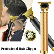 Black & Gold Rechargeable Hair Clippers Hair Cutting Beard Trimmer Barbers Kit