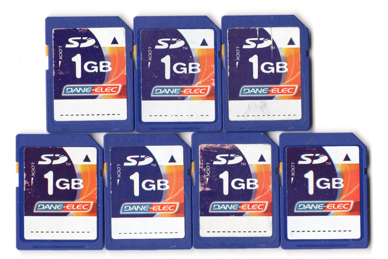 Lot Of 7x Dane-Elec 1GB SD Camera Memory Cards