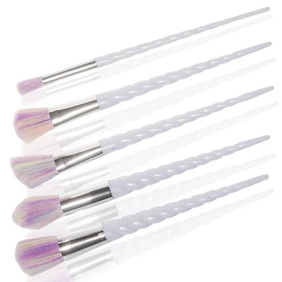 MARKENLOS Einhorn Unicorn Pinsel Set Kosmetik Make-Up Pinsel 5 teilig Staubpinsel Nail Art