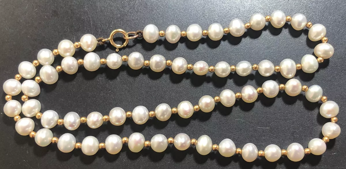 9ct gold on sale bead necklace