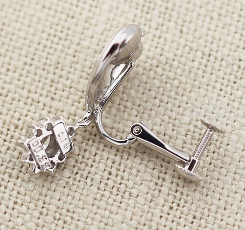 Platinum 14k White Gold 0.78ct Diamond Clip-On Dangle Earring - Picture 8 of 10