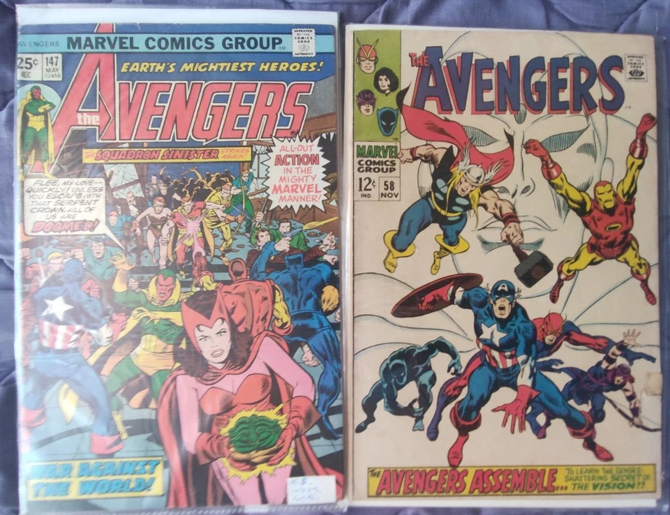 Avengers Marvel Comics US 1963- 58 et 147- - Photo 2/4