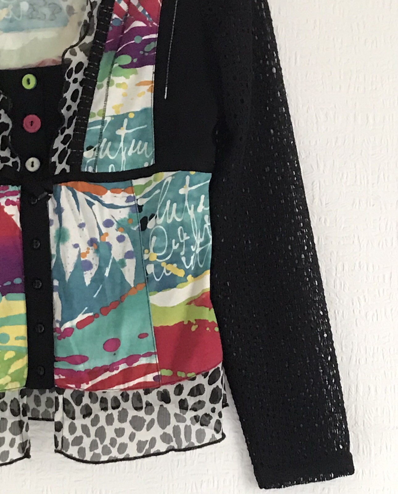 PAUSE CAFÉ Lightweight Black &Multicoloured Cardi… - image 6