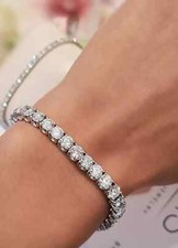8Ct Round Cut Lab-Created Diamond Women's Tennis Bracelet 14K White Gold Plated