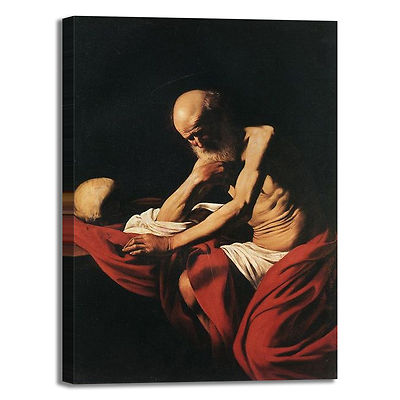 Caravaggio San Girolamo Meditation Picture Print Canvas Painted Home Furniture