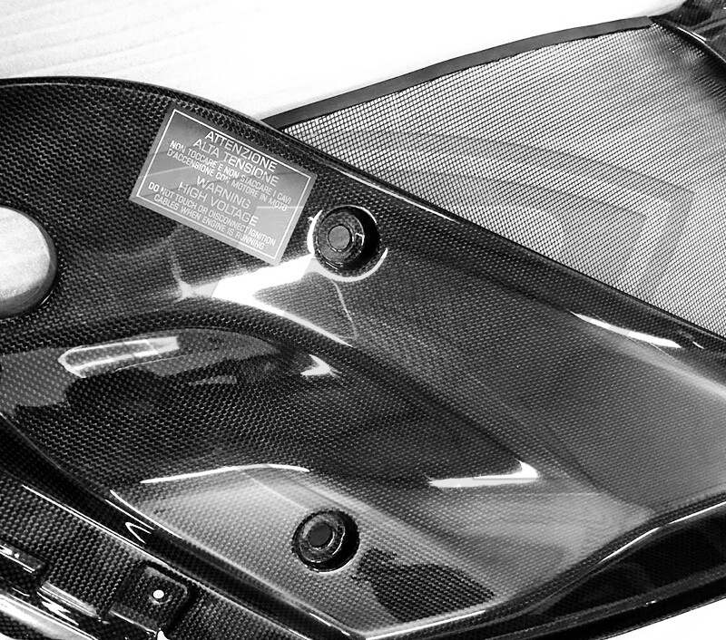 Ferrari 812 Superfast Carbon Fiber Engine Bay Panels (Incl. all OEM Stickers)