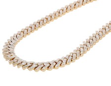 Men's 14MM Diamond Cuban Chain 28 1/2 CT 10K Yellow Gold 18"- 22"
