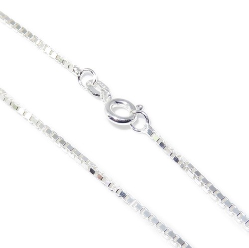Collana con catena a scatola in argento sterling da 18 pollici .925 x 1 catene c