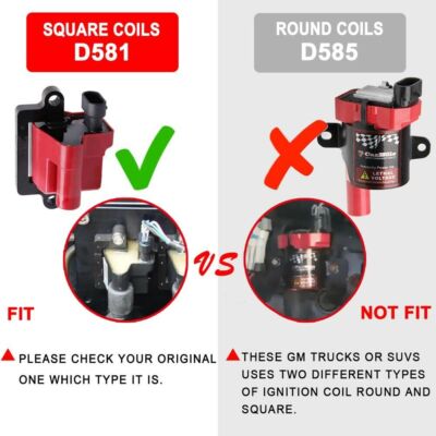 8 Square LS3 Ignition Coil Pack W/Spark Plug Wire For Chevy GMC