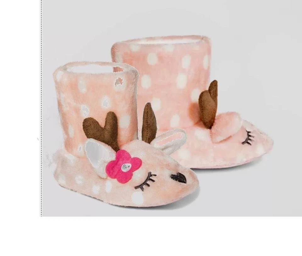 Deer Doe Toddler Girls House Shoes Slipper Boots Slippers Booties Slip proof NEW - Image 3 of 4