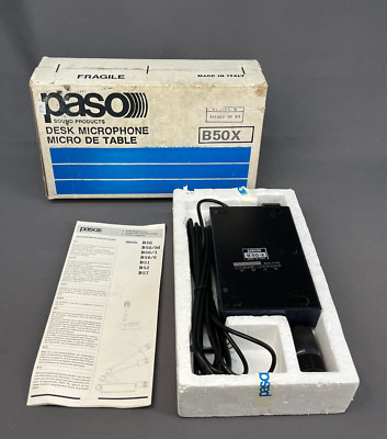 NOS/New Vintage Paso B50X Desk Microphone Made In Italy B50X