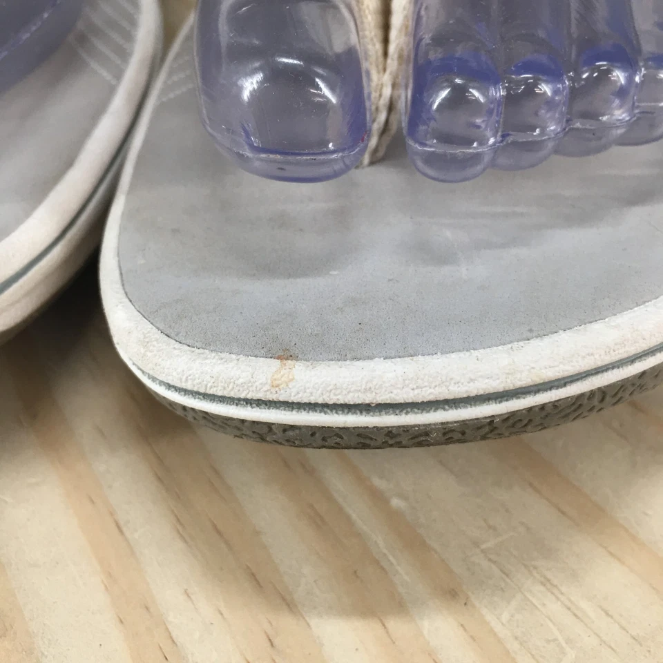 Sandalias Cloudsteppers by Clarks para mujer 8 M Breeze Sea tanga blancas planas 26116239 Foto 4 de 4