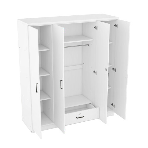 3-Door Wardrobe and 2 Drawers 4-Door Wardrobe with Drawer Bedroom Furniture Sets - Picture 17 of 66
