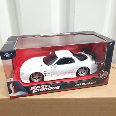 JADA THE FAST & THE FURIOUS 1993 WHITE ''HKS'' MAZDA RX-7 1:24 DIECAST MODELLAUTO