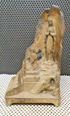 Vintage Souvenir Lourdes The Basilica The Cave Virgin In Regule Made In France