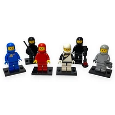 LEGO - Classic Space Mini Figure Lot - 6 Astronauts + Accessories - LEGO SPACE