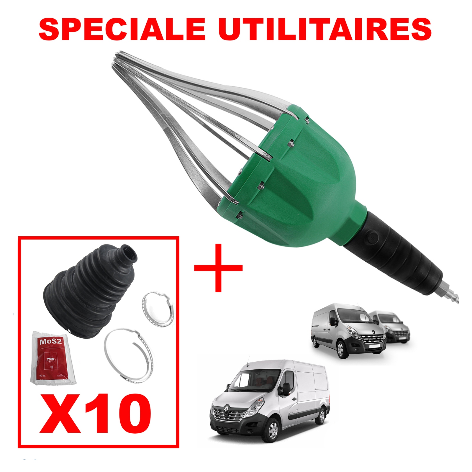 Pince pneumatique soufflet cardan outil ecarteur transmission avec 10 manchons universels