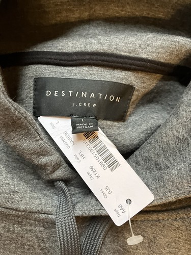 J.CREW Destination Hoodie Herren Neopren Sweatshirt groß grau hellbraun brandneu - Bild 8 von 9
