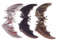 SINGLE VAMPIRE BAT WRAP EAR CUFF silver black gothic Halloween Earring clip 3W