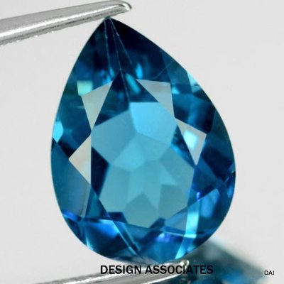 LONDON BLUE TOPAZ NATURAL 10X7 MM PEAR CUT  AAA