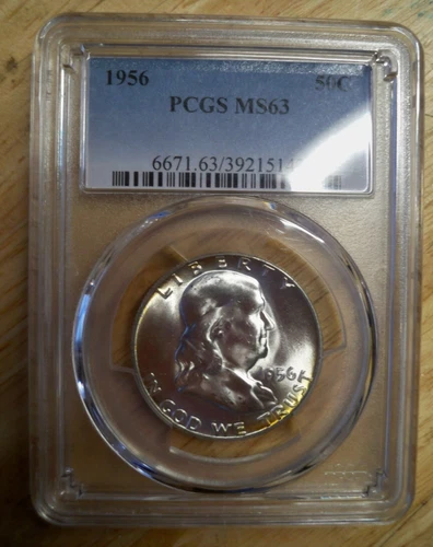 1956 PCGS MS-63 Franklin Half Dollar 90% Silver