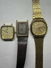 Vintage Watch Lot Seiko Pulsar Benrus For Parts Repair Gold Tone Untested E12
