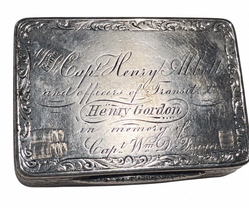 Civil War Era Hittel Detroit Coin Silver Box 164g Henry Abbott Gordon Rare OOAK