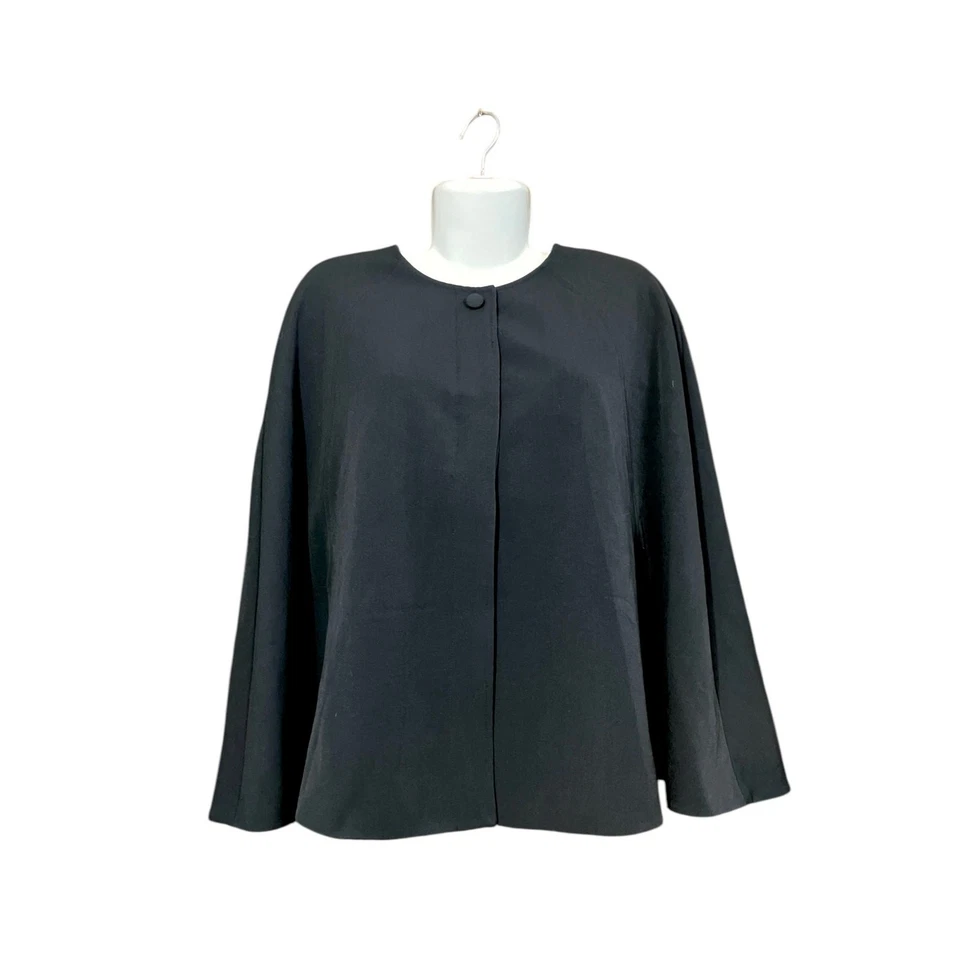 Antthony Originals Women's Black Cape Arm Holes & Front Top Closure Lined SZ M/L - Image 2 of 4