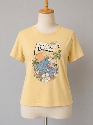Roxy Girls Super Soft Graphic T-Shirt Yellow Size XL (16)