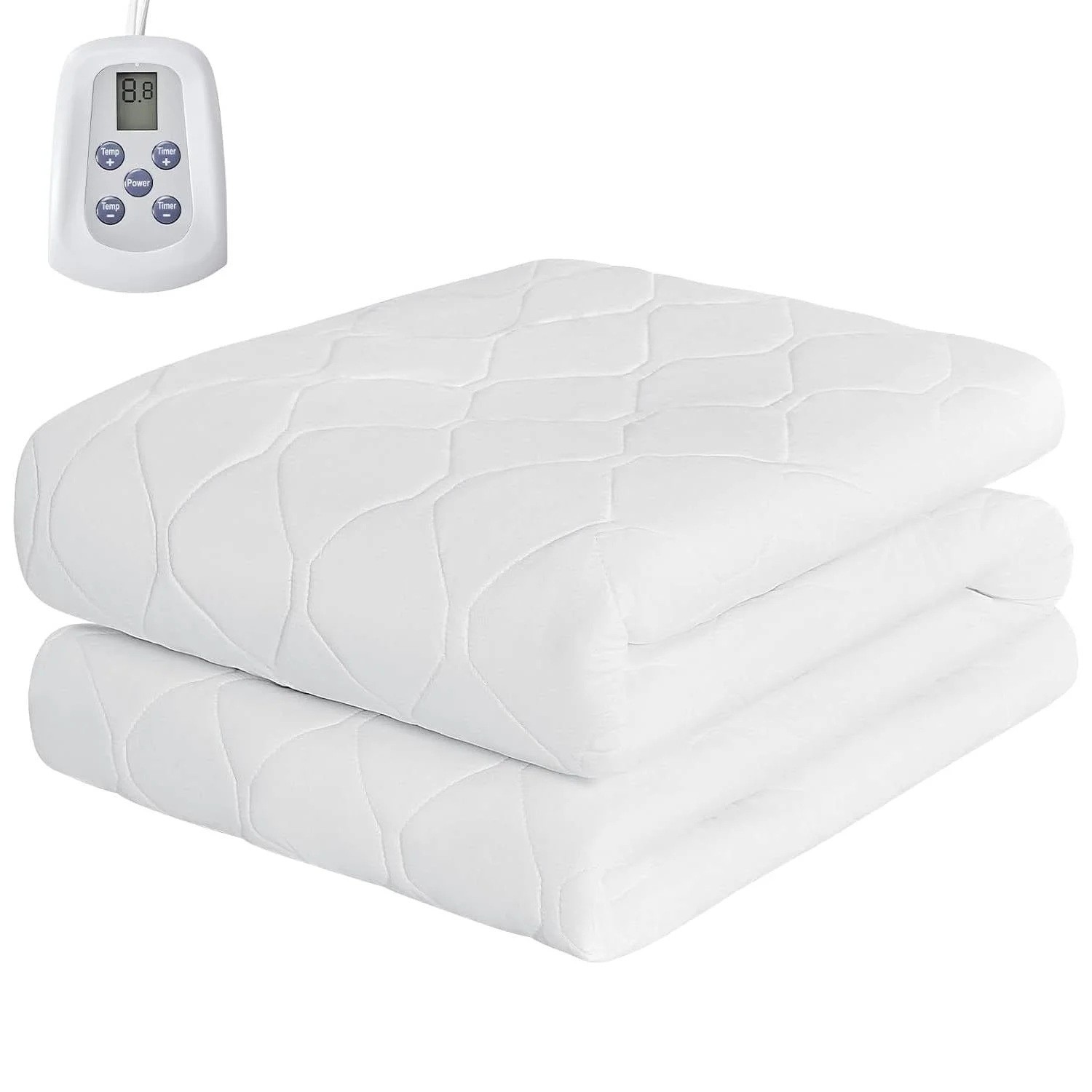 Heated Mattress Pad Queen Electric Topper Dual-Zone Control Auto Shut Off, Queen