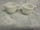 Vintage Fenton Milk Glass Hobnail Mini Sugar and Creamer   FREE SHIPPING