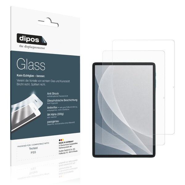 2X Schutzfolie FüR Teclast P33 Matt - Anti-Shock 9H Folie Dipos Glass-image