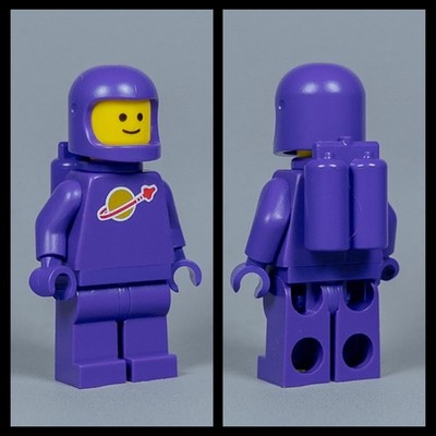 LEGO Classic Dark Purple Spaceman Custom Figure w/ Space Helmet