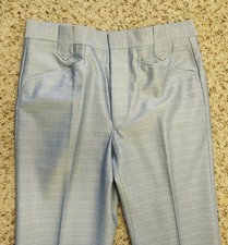 vintage western pants 31 men's 1970s Circle S blue poly NWT