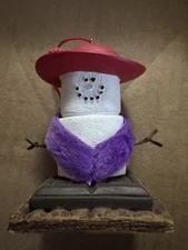 The Original Smores Ornament Red Hat Society Lady Missing Nose