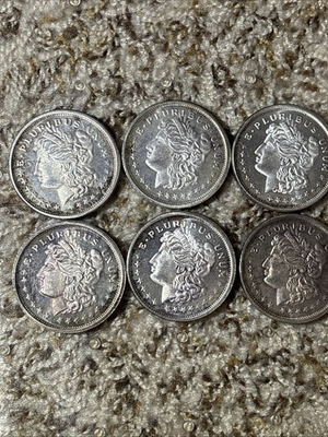 #ad Lot of 6 1 Troy oz .999 Fine Silver Coins 3.11 Grams Each $550.00